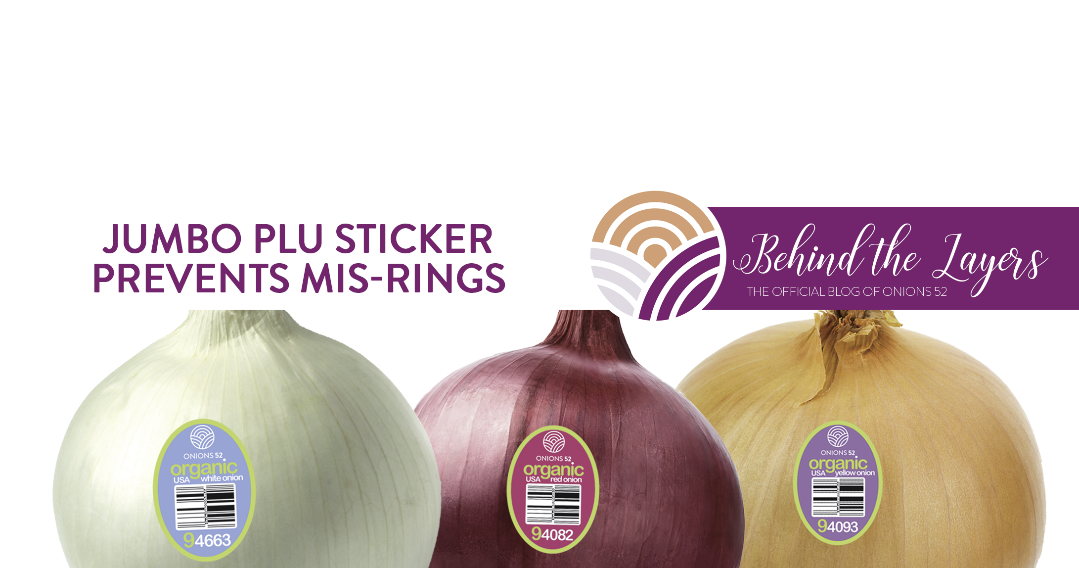 Onions 52 Jumbo PLU Sticker Prevents Mis-Rings at Register