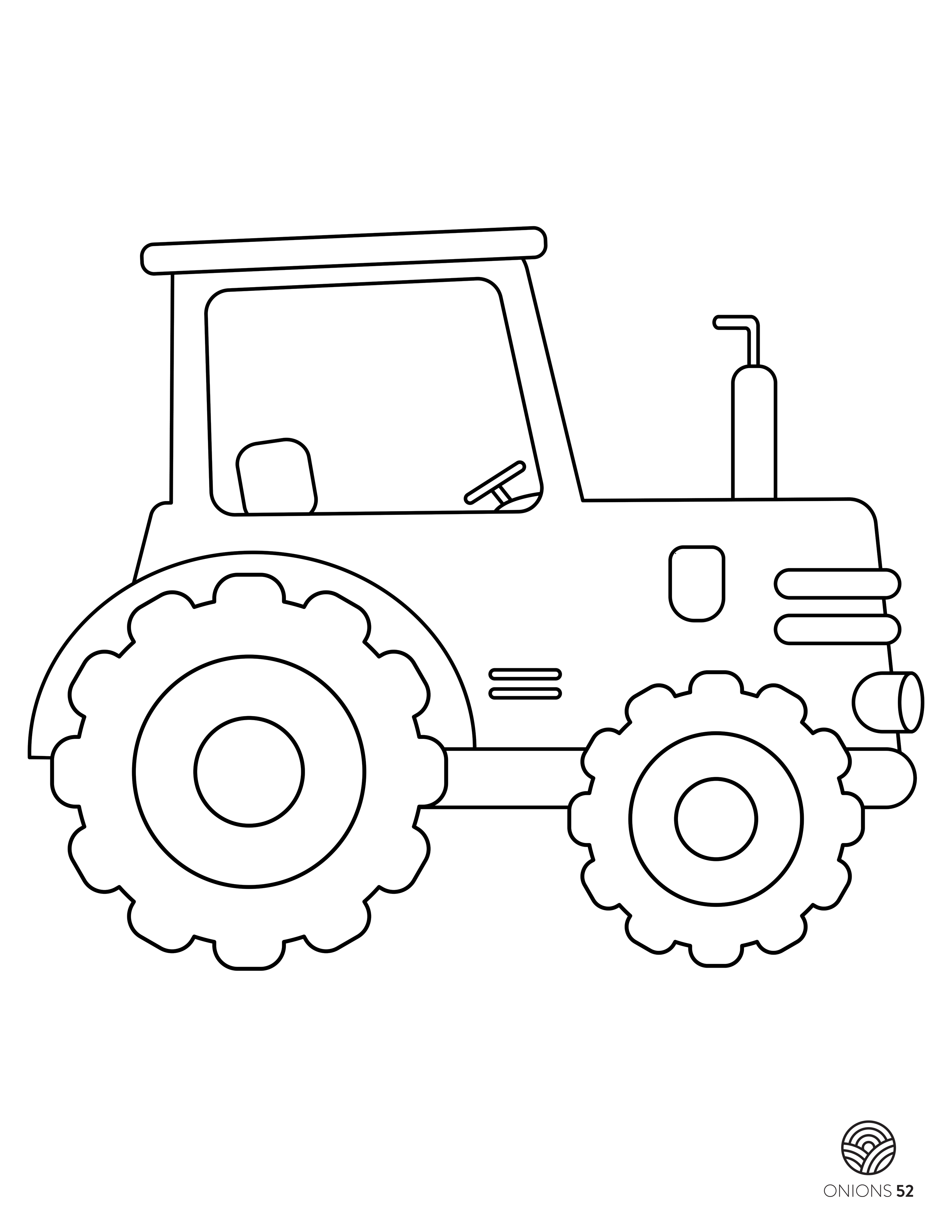 Трактор с бочкой раскраска