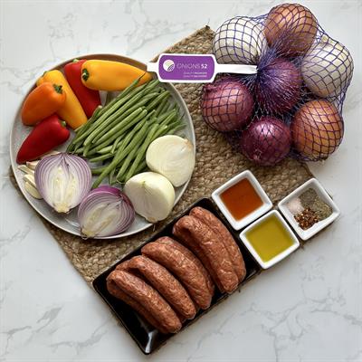 Heart-Healthy Sausage and Onion Sheet Pan Dinner